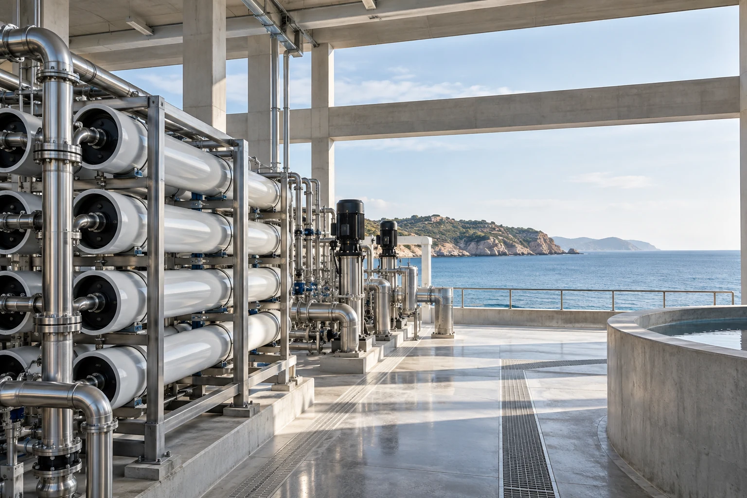 Hydrogen Cube Seawater Desalination Project — AI Concept Image
