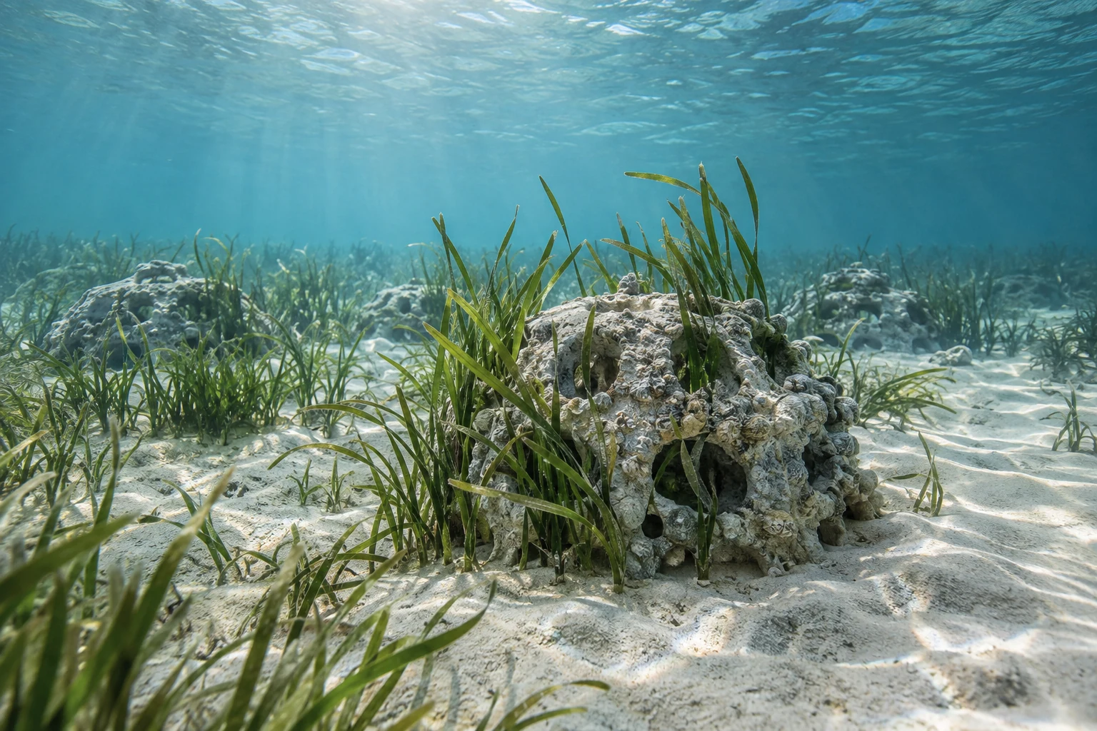 Hydrogen Cube Seagrass Reef Carbon Project — AI Concept Image